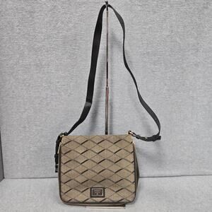 Fossil Preston Diamond Expandable Canvas And Leather Crossbody